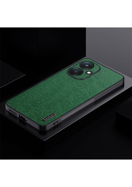 Xiaomi Redmi 13C 5g Kılıf Deri+Pc+Tpu Ahşap Doku Telefon Kapağı-Yeşil (Yurt Dışından) modelleri