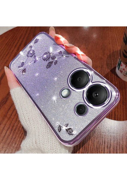 Xiaomi Redmi Için Not 13 Pro 4g Kılıf Rhinestone Dekor Cep Telefonu Tpu Kapak-Mor (Yurt Dışından) fiyatları