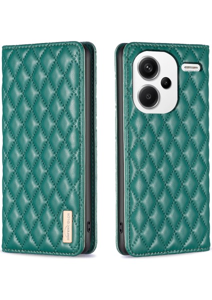 Xiaomi Redmi Note 13 Pro+ 5g Kılıf Kart Yuvaları Manyetik Kapatma Telefon Kapağı-Yeşil (Yurt Dışından)