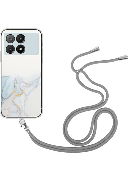 Xiaomi Redmi K70E 5g Cep Telefonu Kılıfı Kordon-Gri ile Içi Boş Mermer Desenli Tpu Kapak (Yurt Dışından)