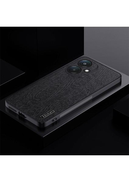 Xiaomi Redmi 13C 5g Kılıf Deri+Pc+Tpu Ahşap Doku Telefon Kapağı-Siyah (Yurt Dışından) fiyatları