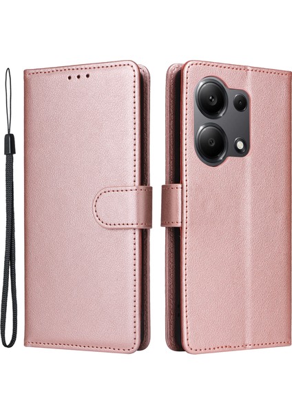 Xiaomi Redmi Note 13 Pro 4g Deri Kılıf Kart Yuvaları Telefon Standı Kapağı-Gül Altın Için (Yurt Dışından)