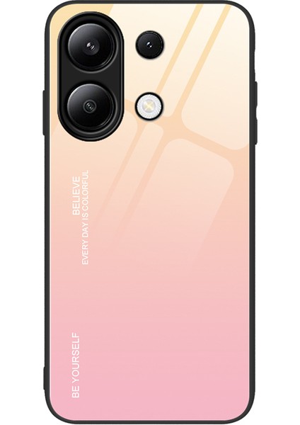 Xiaomi Redmi Note 13 4g Kılıf Temperli Cam+Pc+Tpu Koruyucu Telefon Kapağı-Altın/pembe (Yurt Dışından)