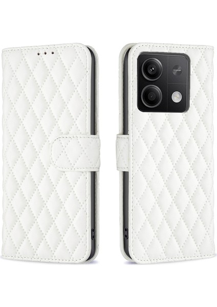 Xiaomi Redmi Note 13 5g Deri Flip Case Katlanır Stand Telefon Kapağı-Beyaz (Yurt Dışından)