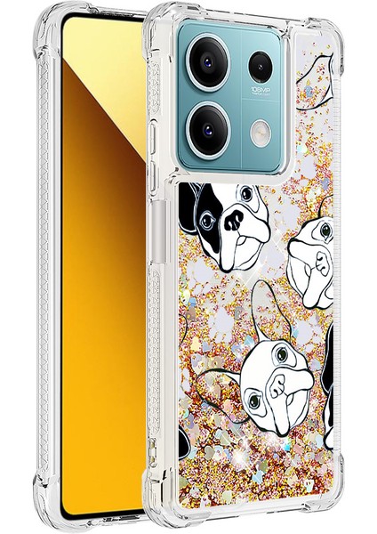Xiaomi Redmi Note 13 5g (Global) Hareketli Bataklık Telefon Kılıfı Desenli Tpu Kapak-Siyah+Beyaz Köpek (Yurt Dışından)