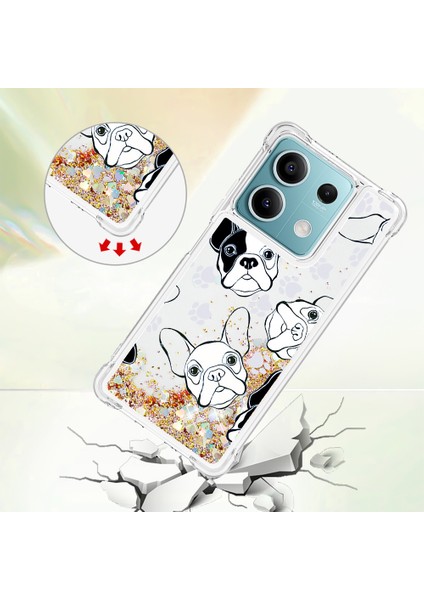Xiaomi Redmi Note 13 5g (Global) Hareketli Bataklık Telefon Kılıfı Desenli Tpu Kapak-Siyah+Beyaz Köpek (Yurt Dışından) modelleri
