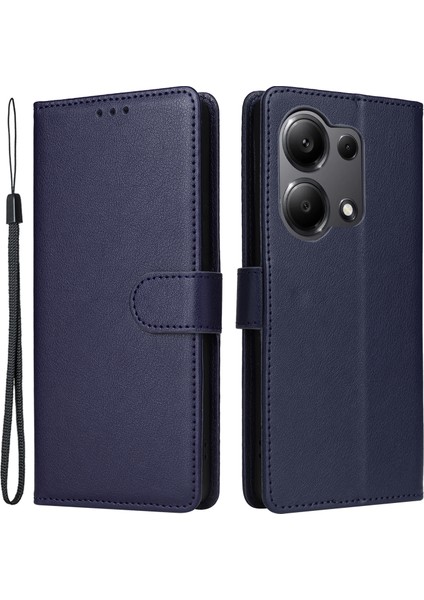 Xiaomi Redmi Note 13 Pro 4g Deri Kılıf Kart Yuvaları Telefon Standı Kapağı-Mavi Için (Yurt Dışından)