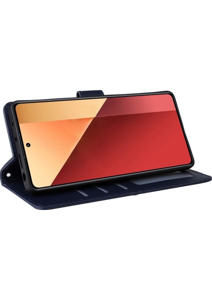 Xiaomi Redmi Note 13 Pro 4g Deri Kılıf Kart Yuvaları Telefon Standı Kapağı-Mavi Için (Yurt Dışından)