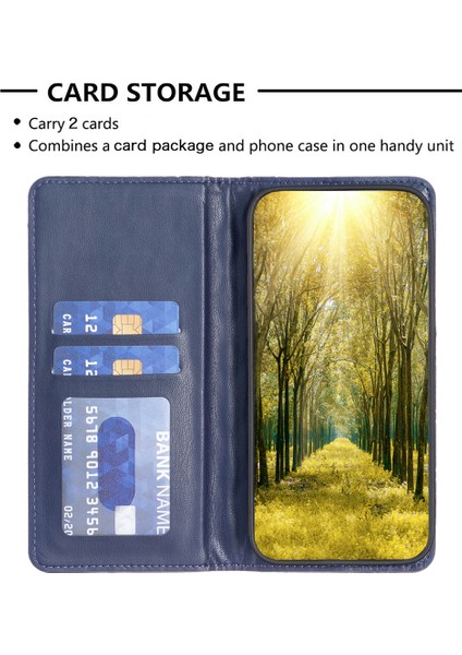 Xiaomi Redmi Note 13 Pro+ 5g Kılıf Kart Yuvaları Manyetik Kapatma Telefon Kapağı-Mavi Için (Yurt Dışından) modelleri