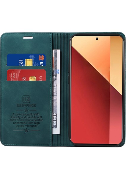 Xiaomi Redmi Note 13 Pro 4g Telefon Kılıfı Deri Rfıd Engelleme Kılıfı-Yeşil (Yurt Dışından) fiyatları