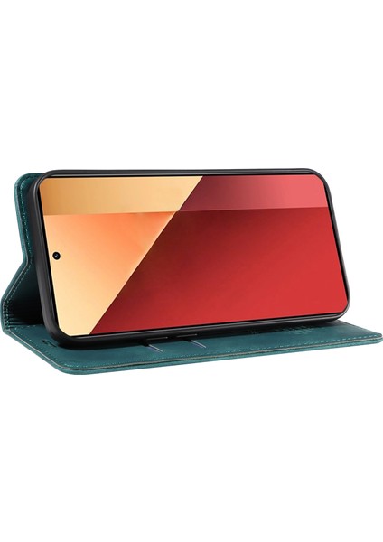 Xiaomi Redmi Note 13 Pro 4g Telefon Kılıfı Deri Rfıd Engelleme Kılıfı-Yeşil (Yurt Dışından) modelleri