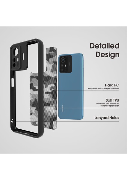 Xiaomi Redmi Note 12S 4g Kapak Şok Emici Tpu+Pc Cep Telefonu Kılıfı-Sanatsal Kamuflaj Için (Yurt Dışından)
