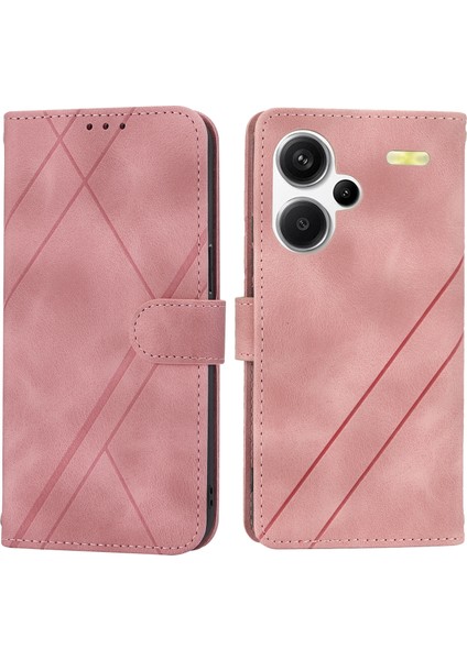 Xiaomi Redmi Note 13 Pro+ 5g Kılıf Baskılı Hat Kartı Yuvaları Darbeye Dayanıklı Telefon Kapağı-Pembe (Yurt Dışından)