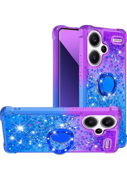 Xiaomi Redmi Note 13 Pro+ 5g Kickstand Kılıf Gradyan Bataklık Telefon Kapağı-Mor+Mavi Için (Yurt Dışından)