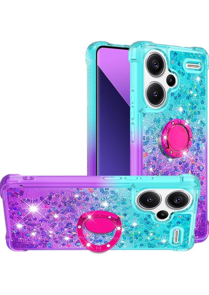 Xiaomi Redmi Note 13 Pro+ 5g Kickstand Kılıf Gradyan Bataklık Telefon Kapağı-Mavi+Mor Için (Yurt Dışından)