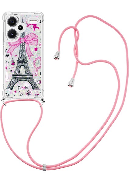 Xiaomi Redmi Note 13 Pro+ 5g Kılıfı Için Kordon-Ayna/kule ile Şık Desenli Payetler Tpu Kapak (Yurt Dışından)