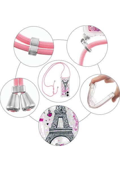 Xiaomi Redmi Note 13 Pro+ 5g Kılıfı Için Kordon-Ayna/kule ile Şık Desenli Payetler Tpu Kapak (Yurt Dışından) modelleri