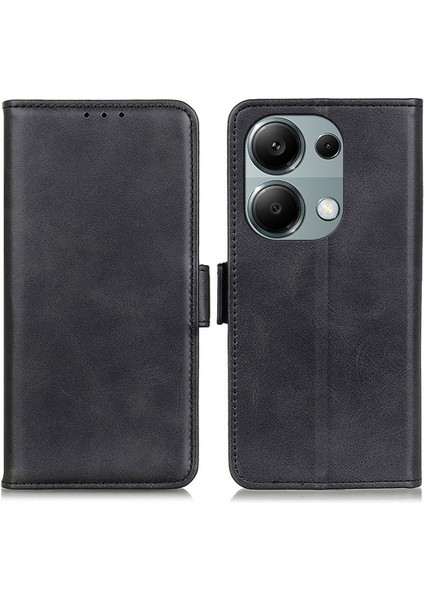 Xiaomi Redmi Note 13 4g Deri Kılıf Standı Manyetik Kapatma Kapak Çevirin-Siyah (Yurt Dışından)
