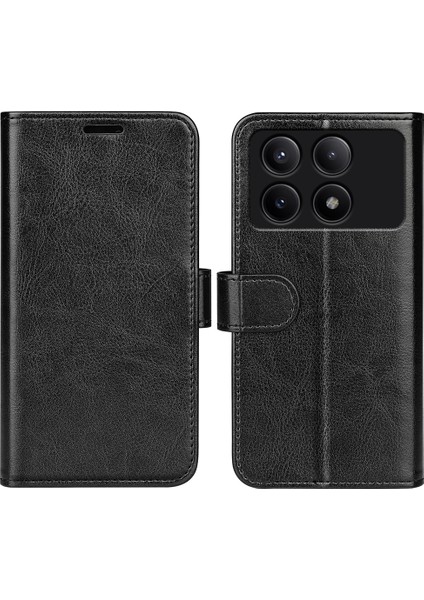 Xiaomi Redmi K70E 5g Kılıf Görüntüleme Standı Deri Telefon Kapağı-Siyah (Yurt Dışından)