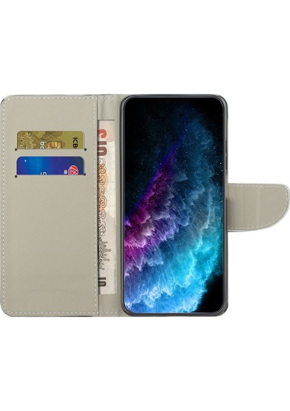 Xiaomi Redmi Için Not 13 4g Cüzdan Kapak Çevirin Pu Deri Desen Telefon Kılıfı Çapraz Doku-Sakin ve Işıltılı Tutun (Yurt Dışından)