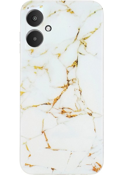 Xiaomi Redmi 13C 4g Kılıf Yumuşak Tpu Koruyucu Telefon Kapağı Mermer Desen Baskı-Beyaz (Yurt Dışından)