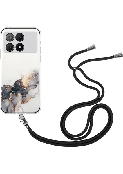 Xiaomi Redmi K70E 5g Cep Telefonu Kılıfı Için Ipi-Siyah ile Hollow Mermer Desen Tpu Kapak (Yurt Dışından)