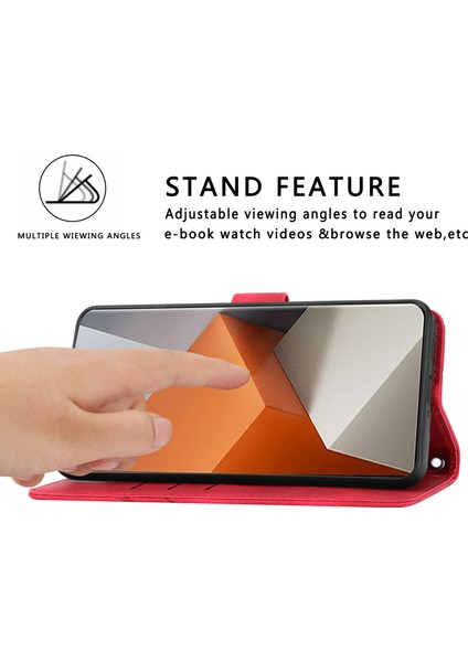 Xiaomi Redmi Note 13 Pro+ 5g Kılıf Baskılı Hat Kartı Yuvaları Darbeye Dayanıklı Telefon Kapağı-Kırmızı (Yurt Dışından) modelleri