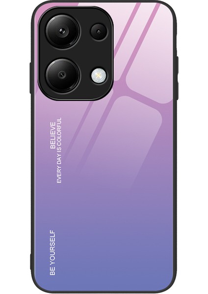 Xiaomi Redmi Note 13 Pro 4g Cep Telefonu Kılıfı Için Temperli Cam+Pc+Tpu Degrade Kapak-Pembe/mor (Yurt Dışından)