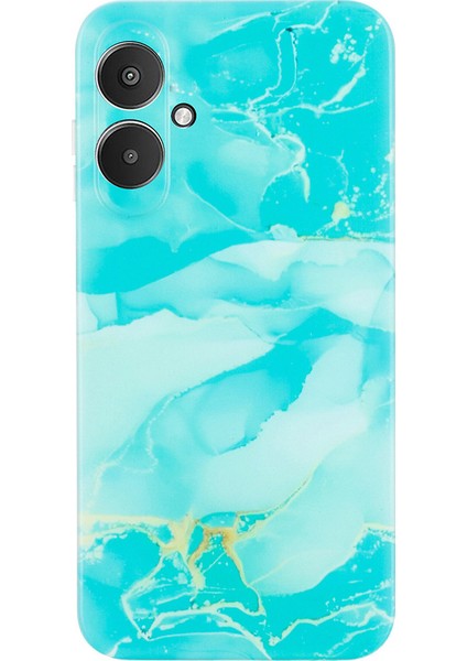 Xiaomi Redmi 13C 4g Kılıf Yumuşak Tpu Koruyucu Telefon Kapağı Mermer Desen Baskı-Yeşil Için (Yurt Dışından)