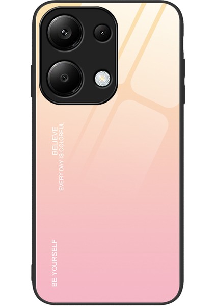 Xiaomi Redmi Note 13 Pro 4g Cep Telefonu Kılıfı Temperli Cam+Pc+Tpu Degrade Kapak-Altın/pembe (Yurt Dışından)