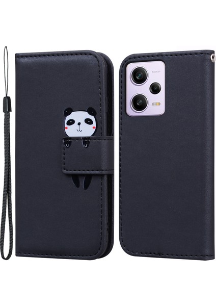 Xiaomi Redmi Için Note 12 Pro 5g/note 12 Pro Speed ​​5g/poco X5 Pro 5g Karikatür Hayvan Desen Deri Cep Telefon Kılıfları Black (Yurt Dışından)