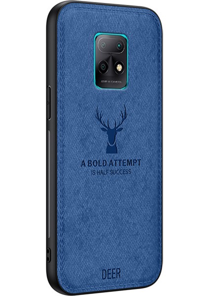 Xiaomi Redmi Için 10X 5g Geyik Desen Kılıfı Kumaş Doku Yumuşak Dokunmatik Telefon Kapak-Mavisi (Yurt Dışından)
