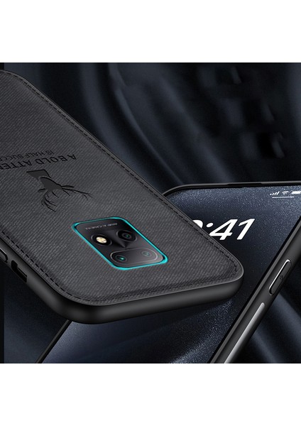 Xiaomi Redmi Için 10X 5g Geyik Desen Kılıfı Kumaş Doku Yumuşak Dokunmatik Telefon Kapak-Mavisi (Yurt Dışından)