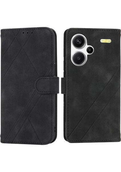 Xiaomi Redmi Note 13 Pro+ 5g Kılıf Baskılı Hat Kartı Yuvaları Darbeye Dayanıklı Telefon Kapağı-Siyah (Yurt Dışından)
