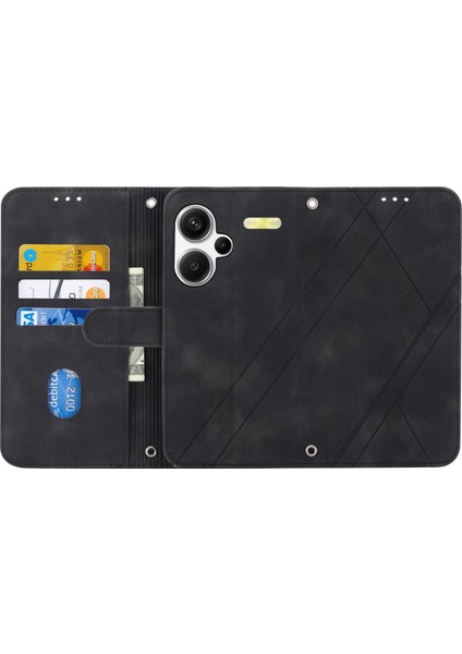 Xiaomi Redmi Note 13 Pro+ 5g Kılıf Baskılı Hat Kartı Yuvaları Darbeye Dayanıklı Telefon Kapağı-Siyah (Yurt Dışından) fiyatları