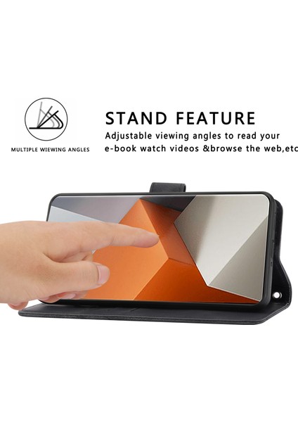 Xiaomi Redmi Note 13 Pro+ 5g Kılıf Baskılı Hat Kartı Yuvaları Darbeye Dayanıklı Telefon Kapağı-Siyah (Yurt Dışından) modelleri