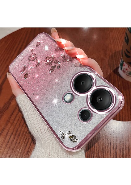 Xiaomi Redmi Note 13 4g Tpu Kılıf Parıltılı Sparkle Telefon Kılıfı, Kordon-Gül Altın Için (Yurt Dışından) fiyatları