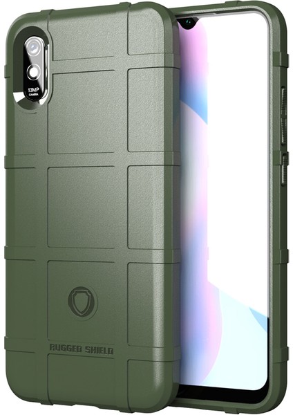 Engebeli Izgara Dokusu, Xiaomi Redmi 9A-YEŞIL Için Tpu Anti-Shock Tpu Kılıfı (Yurt Dışından)