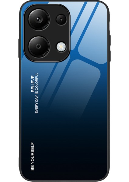 Xiaomi Redmi Note 13 Pro 4g Cep Telefonu Kılıfı Için Temperli Cam+Pc+Tpu Degrade Kapak-Mavi/siyah (Yurt Dışından)
