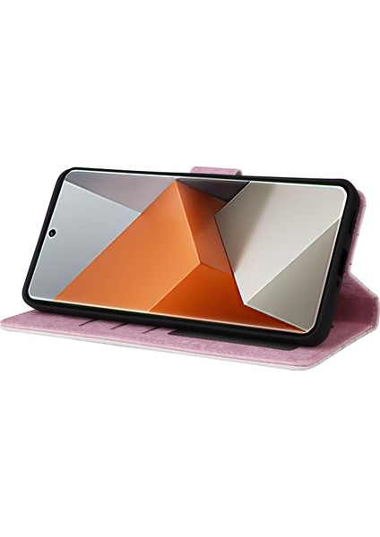 Xiaomi Redmi Note 13 Pro+ 5g Kılıf Deri Lake Telefon Kapağı Rfıd Engelleme-Küçük Çiçek (Yurt Dışından) modelleri