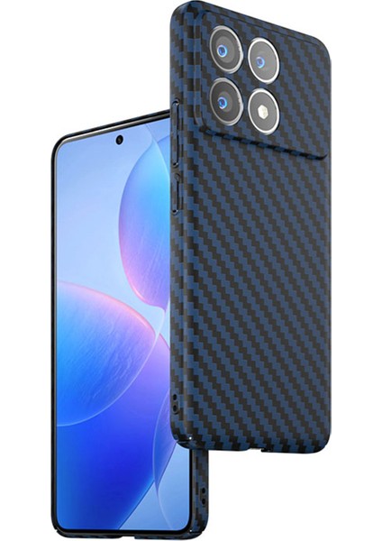Xiaomi Için Redmi K70 5g Cep Telefon Kılıfı Ekleme Renk Karbon Fiber Doku Sabit Pc Kapak Mavisi (Yurt Dışından)