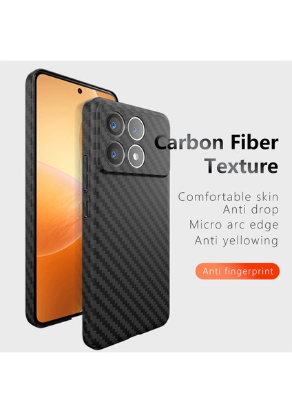 Xiaomi Için Redmi K70 5g Cep Telefon Kılıfı Ekleme Renk Karbon Fiber Doku Sabit Pc Kapak Mavisi (Yurt Dışından)