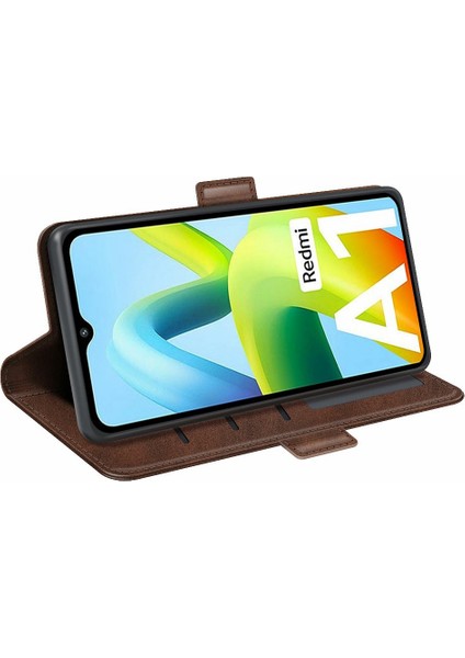 Xiaomi Redmi A1 4g/a2 4g Buzağı Dokusu Pu Deri Deri Anti-Çizelge Telefon Kılıfı Çift Manyetik Koruma Tam Koruma Telefon Flip Stant Stand Cüzdan Kapak-Kahverengi (Yurt Dışından)