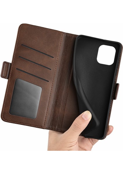 Xiaomi Redmi A1 4g/a2 4g Buzağı Dokusu Pu Deri Deri Anti-Çizelge Telefon Kılıfı Çift Manyetik Koruma Tam Koruma Telefon Flip Stant Stand Cüzdan Kapak-Kahverengi (Yurt Dışından)