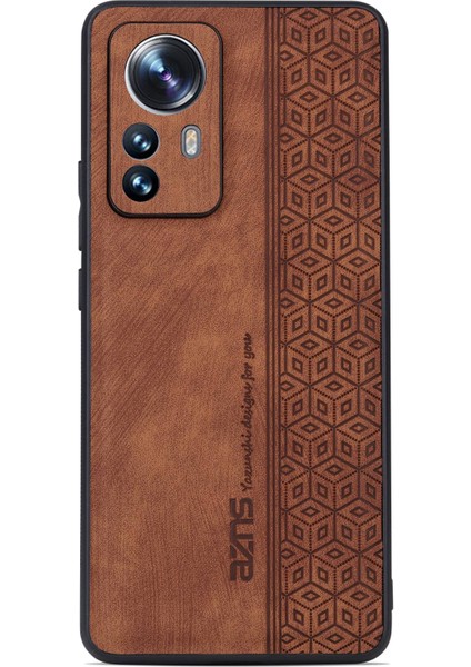 Xiaomi 12 Pro 5G/12S Pro 5g/12 Pro (Boyut) Için 5g Damla Geçirmez Telefon Kılıfı Baskılı Desen Pu Deri Kaplamalı Tpu Telefon Kapak-Kahverengi (Yurt Dışından)