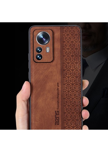 Xiaomi 12 Pro 5G/12S Pro 5g/12 Pro (Boyut) Için 5g Damla Geçirmez Telefon Kılıfı Baskılı Desen Pu Deri Kaplamalı Tpu Telefon Kapak-Kahverengi (Yurt Dışından) fırsatları