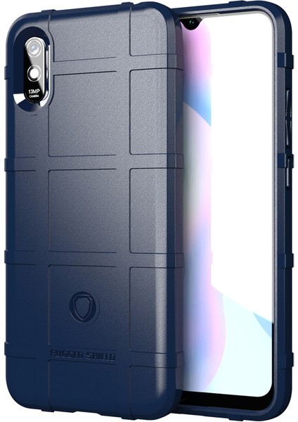 Sağlam Kare Izgara Dokusu, Xiaomi Redmi 9A-BLUE Için Shock Anti-Shock Tpu Telefon Kılıfı (Yurt Dışından)