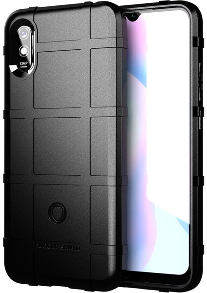 Engebeli Izgara Dokusu, Xiaomi Redmi Için 9A-BLACK Için Shock Anti-Shock Tpu Telefon Kılıfı (Yurt Dışından)