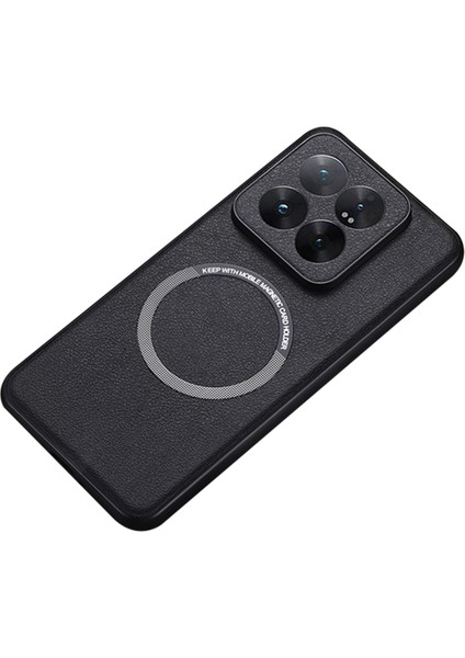 Xiaomi Için Magsafe Pu Deri+Tpu Cep Telefonu Kapak Black ile Uyumlu Durum (Yurt Dışından)