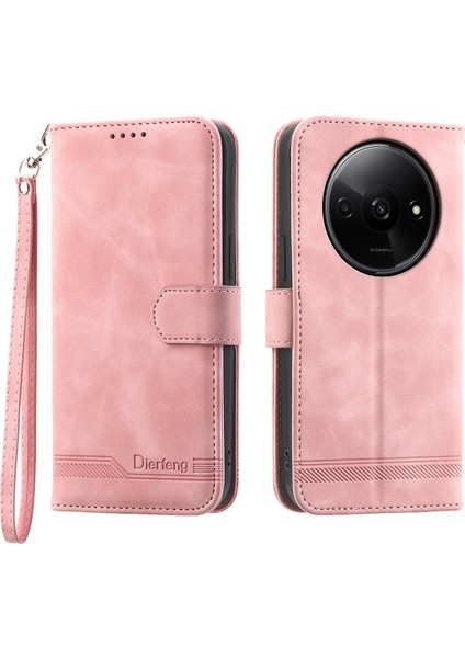 Xiaomi Redmi A3 Için Kapak Çevirin Darbeye Dayanıklı Baskılı Cüzdan Standı Mobil Deri Kılıf-Pembe (Yurt Dışından)